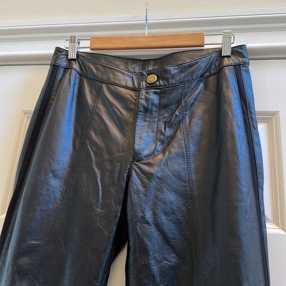 Pamela McCoy Black Genuine Leather Studded Pants 8 - Picture 4 of 12